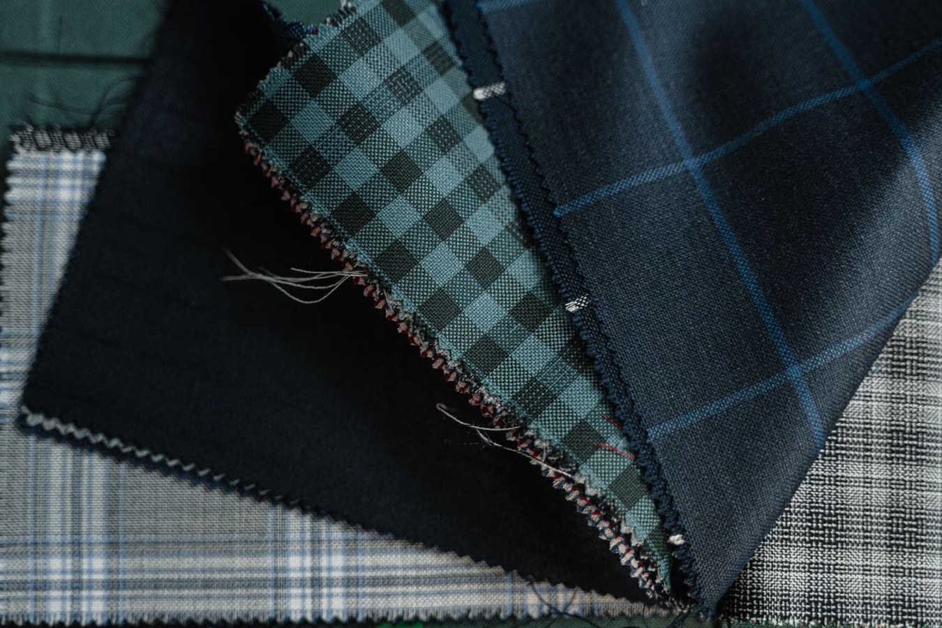Wool swatches with varying patterns